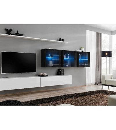 Bútor webáruház Vác Dunakeszi bútorboltok Nappali bútor Switch XVII üveg +LED fehér/fekete