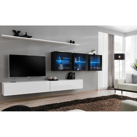 Bútor webáruház Vác Dunakeszi bútorboltok Nappali bútor Switch XVII üveg +LED fehér/fekete