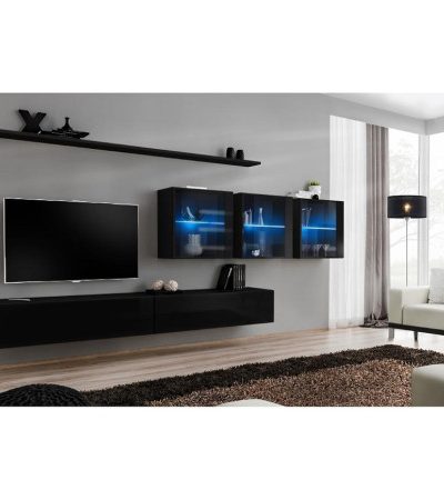 Bútor webáruház Vác Dunakeszi bútorboltok Nappali bútor Switch XVII üveg +LED fekete