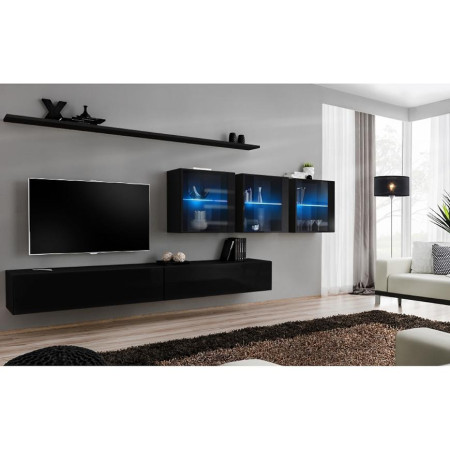 Bútor webáruház Vác Dunakeszi bútorboltok Nappali bútor Switch XVII üveg +LED fekete