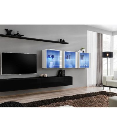 Bútor webáruház Vác Dunakeszi bútorboltok Nappali bútor Switch XVII üveg +LED fekete/fehér