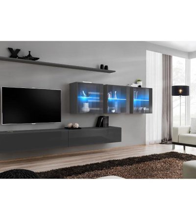 Bútor webáruház Vác Dunakeszi bútorboltok Nappali bútor Switch XVII üveg +LED Grafit