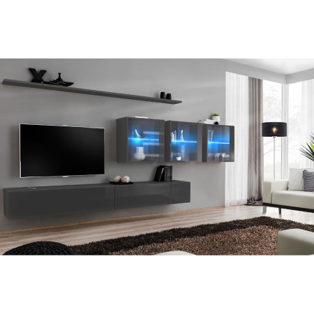 Bútor webáruház Vác Dunakeszi bútorboltok Nappali bútor Switch XVII üveg +LED Grafit