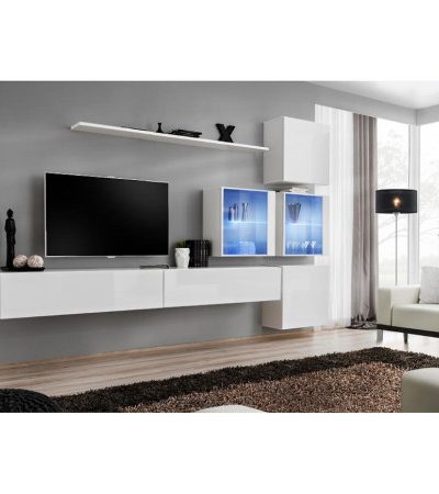 Bútor webáruház Vác Dunakeszi bútorboltok Nappali bútor Switch XVIII üveg +LED  fehér