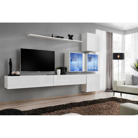 Bútor webáruház Vác Dunakeszi bútorboltok Nappali bútor Switch XVIII üveg +LED  fehér