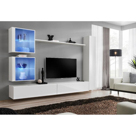 Bútor webáruház Vác Dunakeszi bútorboltok Nappali bútor Switch XVIII üveg +LED  fehér