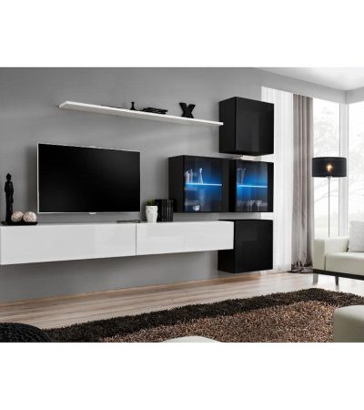 Bútor webáruház Vác Dunakeszi bútorboltok Nappali bútor Switch XVIII üveg +LED  fehér/fekete