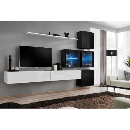 Bútor webáruház Vác Dunakeszi bútorboltok Nappali bútor Switch XVIII üveg +LED  fehér/fekete