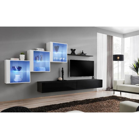 Bútor webáruház Vác Dunakeszi bútorboltok Nappali bútor Switch XVIII üveg +LED fehér/fekete