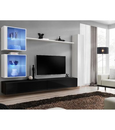 Bútor webáruház Vác Dunakeszi bútorboltok Nappali bútor Switch XVIII üveg +LED  fehér/fekete
