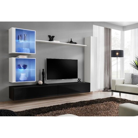 Bútor webáruház Vác Dunakeszi bútorboltok Nappali bútor Switch XVIII üveg +LED  fehér/fekete