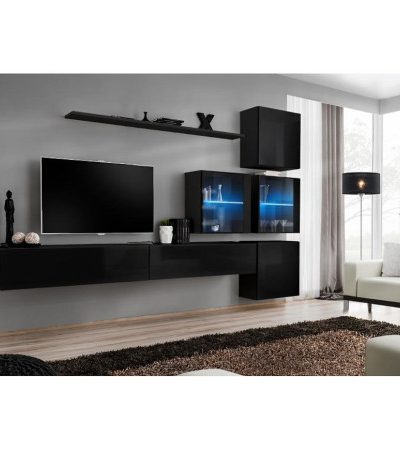 Bútor webáruház Vác Dunakeszi bútorboltok Nappali bútor Switch XVIII üveg +LED  fekete