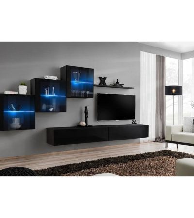 Bútor webáruház Vác Dunakeszi bútorboltok Nappali bútor Switch XVIII üveg +LED fekete