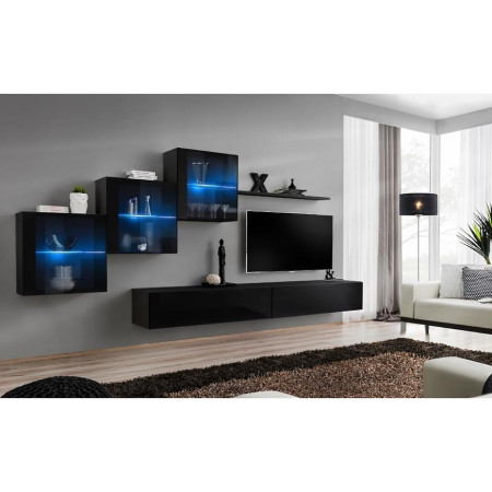 Bútor webáruház Vác Dunakeszi bútorboltok Nappali bútor Switch XVIII üveg +LED fekete