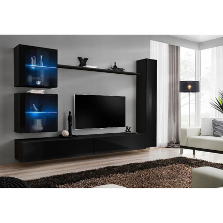 Bútor webáruház Vác Dunakeszi bútorboltok Nappali bútor Switch XVIII üveg +LED  fekete