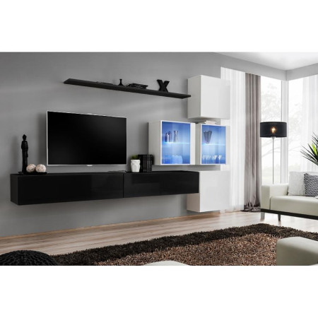 Bútor webáruház Vác Dunakeszi bútorboltok Nappali bútor Switch XVIII üveg +LED  fekete/fehér