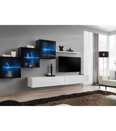 Bútor webáruház Vác Dunakeszi bútorboltok Nappali bútor Switch XVIII üveg +LED fekete/fehér