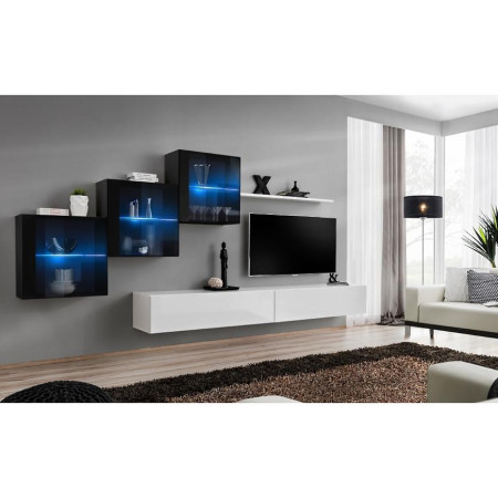 Bútor webáruház Vác Dunakeszi bútorboltok Nappali bútor Switch XVIII üveg +LED fekete/fehér