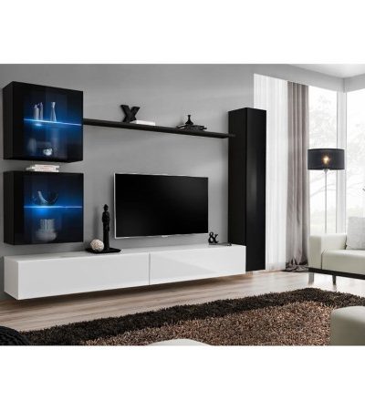Bútor webáruház Vác Dunakeszi bútorboltok Nappali bútor Switch XVIII üveg +LED  fekete/fehér