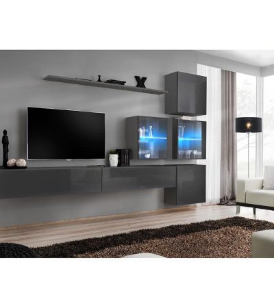 Bútor webáruház Vác Dunakeszi bútorboltok Nappali bútor Switch XVIII üveg +LED  Grafit