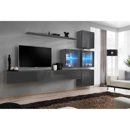 Bútor webáruház Vác Dunakeszi bútorboltok Nappali bútor Switch XVIII üveg +LED  Grafit