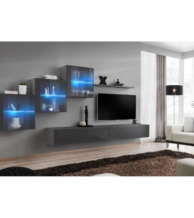 Bútor webáruház Vác Dunakeszi bútorboltok Nappali bútor Switch XVIII üveg +LED Grafit