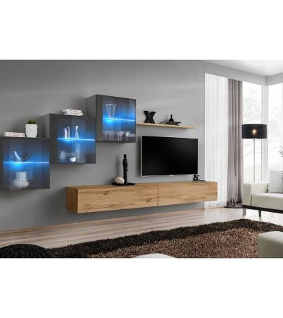 Bútor webáruház Vác Dunakeszi bútorboltok Nappali bútor Switch XVIII üveg +LED Grafit/Wotan