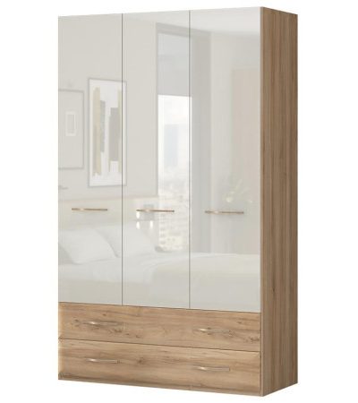 Bútor webáruház Vác Dunakeszi bútorboltok Szekrény 3d2s Gala p32/gl pacific walnut/beige