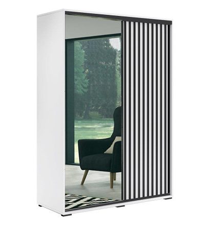 Bútor webáruház Vác Dunakeszi bútorboltok Szekrény Atena fehér/lamel fekete 200x215x62