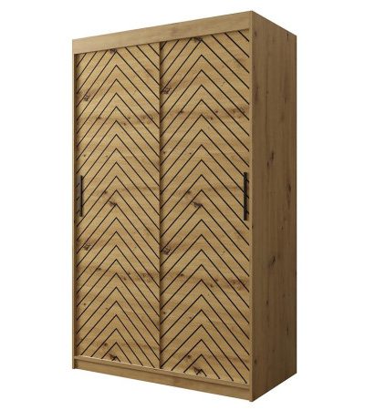 Bútor webáruház Vác Dunakeszi bútorboltok Szekrény Jodełka 1 120 Tölgy Artisan/Tölgy Artisan/fekete