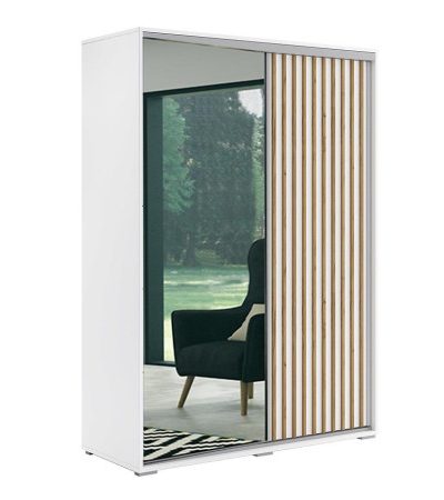 Bútor webáruház Vác Dunakeszi bútorboltok Szekrény Kair fehér/lamel arany craft 150x215x62
