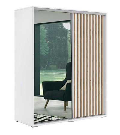Bútor webáruház Vác Dunakeszi bútorboltok Szekrény Kair fehér/lamel arany craft 200x215x62