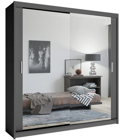 Bútor webáruház Vác Dunakeszi bútorboltok Szekrény Lux 203 szürke  + 2 x Tükör