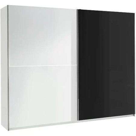 Bútor webáruház Vác Dunakeszi bútorboltok Szekrény Lux 2 fehér/fekete fényes 244 cm