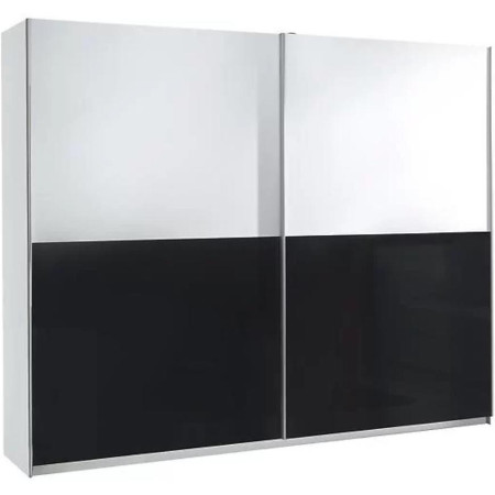 Bútor webáruház Vác Dunakeszi bútorboltok Szekrény Lux 5 fehér fényes/fekete fényes 244 cm