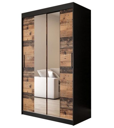 Bútor webáruház Vác Dunakeszi bútorboltok Szekrény Old Wood T1 120 Fekete/Old Style/Lustro