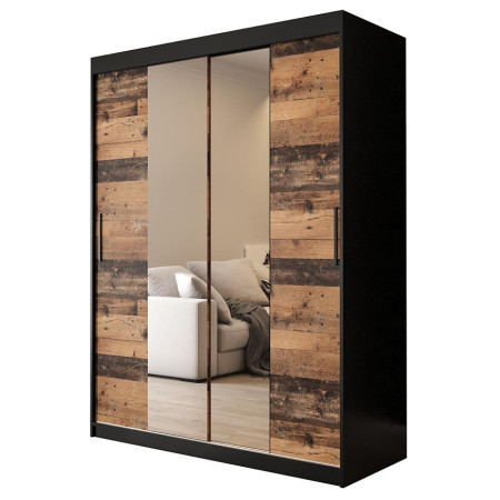Bútor webáruház Vác Dunakeszi bútorboltok Szekrény Old Wood T1 150 Fekete/Old Style/Lustro