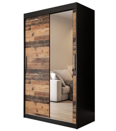 Bútor webáruház Vác Dunakeszi bútorboltok Szekrény Old Wood T2 120 Fekete/Old Style/Lustro