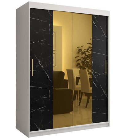 Bútor webáruház Vác Dunakeszi bútorboltok Szekrény Platinum T1 150 fehér márvány/fekete