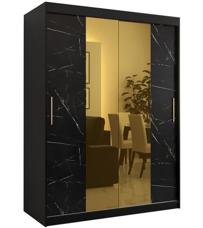 Bútor webáruház Vác Dunakeszi bútorboltok Szekrény Platinum T1 150 fekete márvány/fekete