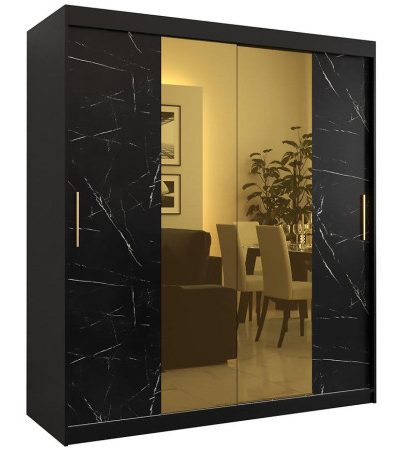 Bútor webáruház Vác Dunakeszi bútorboltok Szekrény Platinum T1 180 fekete márvány/fekete