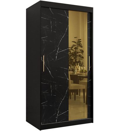 Bútor webáruház Vác Dunakeszi bútorboltok Szekrény Platinum T2 100 fekete márvány/fekete