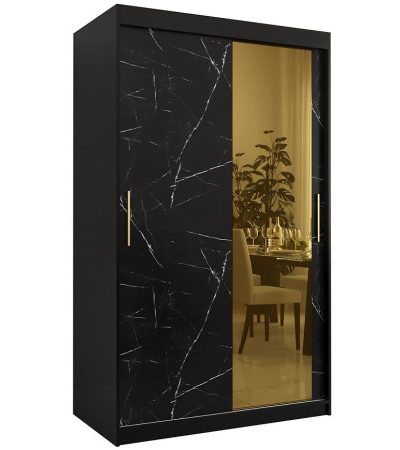 Bútor webáruház Vác Dunakeszi bútorboltok Szekrény Platinum T2 120 fekete márvány/fekete