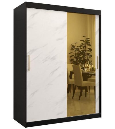 Bútor webáruház Vác Dunakeszi bútorboltok Szekrény Platinum T2 150 fekete márvány/fehér
