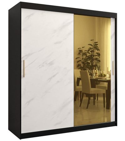 Bútor webáruház Vác Dunakeszi bútorboltok Szekrény Platinum T2 180 fekete márvány/fehér