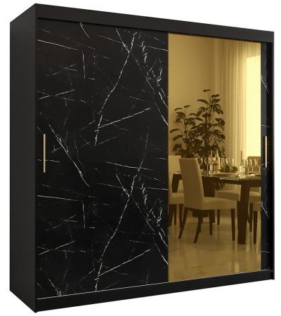 Bútor webáruház Vác Dunakeszi bútorboltok Szekrény Platinum T2 200 fekete márvány/fekete