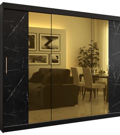 Bútor webáruház Vác Dunakeszi bútorboltok Szekrény Platinum T2 250 fekete márvány/fekete
