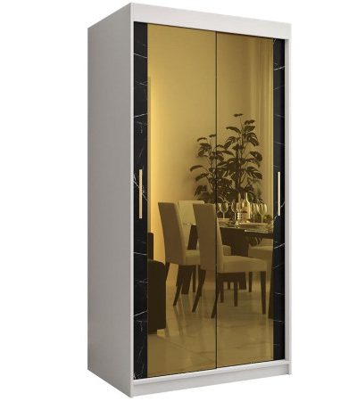 Bútor webáruház Vác Dunakeszi bútorboltok Szekrény Platinum T3 100 fehér márvány/fekete