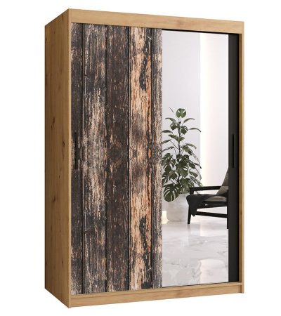 Bútor webáruház Vác Dunakeszi bútorboltok Szekrény Rustic II 120 tölgy artisan/tükör