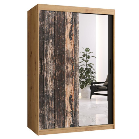 Bútor webáruház Vác Dunakeszi bútorboltok Szekrény Rustic II 120 tölgy artisan/tükör